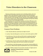 Voice Disorders in the Classroom