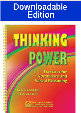 Thinking Power: Exercises for Vocabulary and Verbal Reasoning (Downloadable Edition)