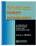 Speech-Language Pathologist's Intervention Resource